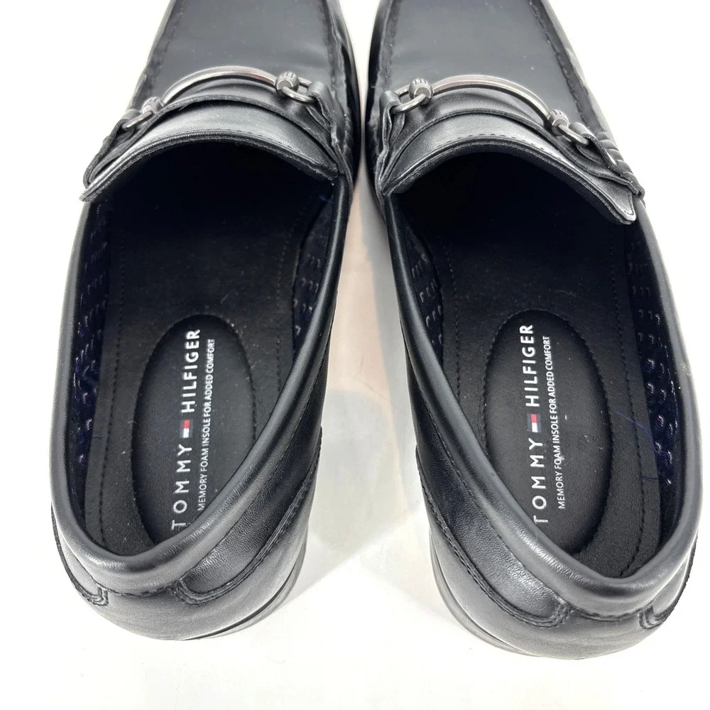 Tommy Hilfiger Jackal Men's‎ 11 Black Faux Leather Moc Toe Loafer Shoe